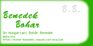 benedek bohar business card