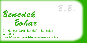 benedek bohar business card